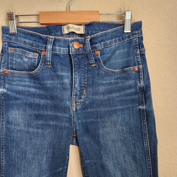 Madewell Jeans 9" High Rise Skinny Jeans Women Size 26 Raw‎ Hem 28" - Picture 2 of 14